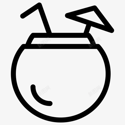 椰子水椰子汁食品图标svg_新图网 https://ixintu.com 图标 快餐 椰子 椰子汁 水果 热带 线图 蔬菜 食品 饮料