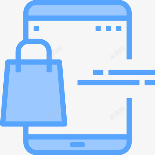 购物袋平板电脑应用5蓝色图标svg_新图网 https://ixintu.com 平板电脑 应用 蓝色 购物袋