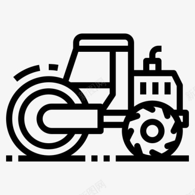 蒸汽压路机建筑道路图标图标