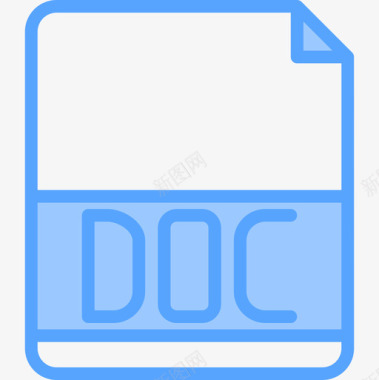 Doc文件扩展名5蓝色图标图标