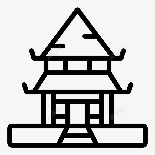 中式住宅建筑中国图标svg_新图网 https://ixintu.com 中国 中式住宅 传统 建筑