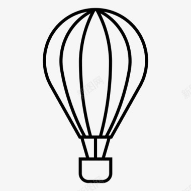 热气球飞行运输图标图标