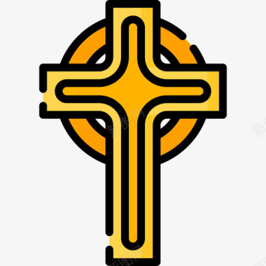 凯尔特十字爱尔兰6线形颜色图标图标