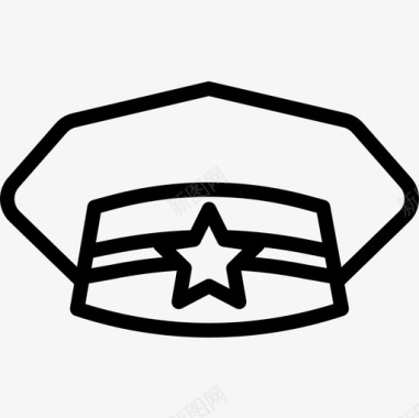 警察帽法律和犯罪直系图标图标
