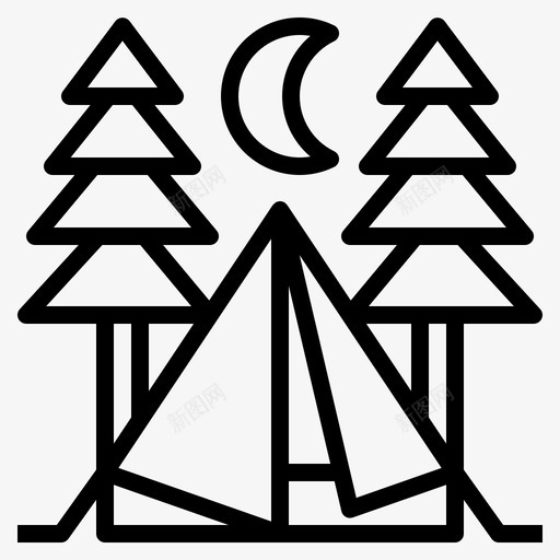 露营探险森林图标svg_新图网 https://ixintu.com 帐篷 度假 探险 旅行 森林 露营