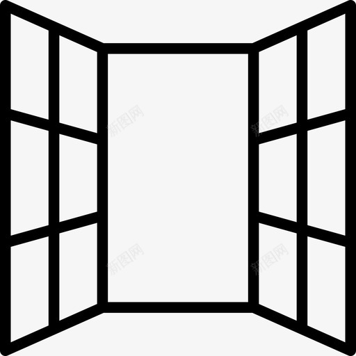 窗户框架玻璃图标svg_新图网 https://ixintu.com 实用薄2 开放式 框架 玻璃 窗户