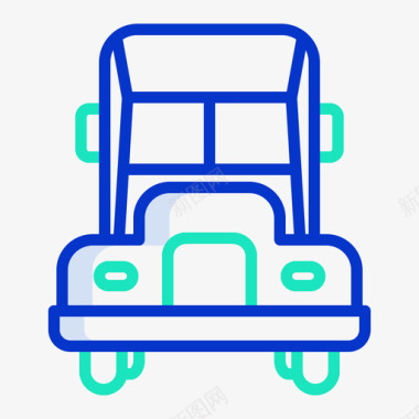 卡车运输134轮廓颜色图标图标