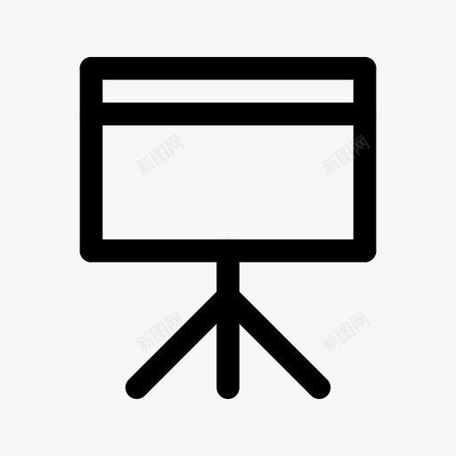 白板黑板画架图标svg_新图网 https://ixintu.com 带圆帽的直线 演示文稿 画架 白板 黑板