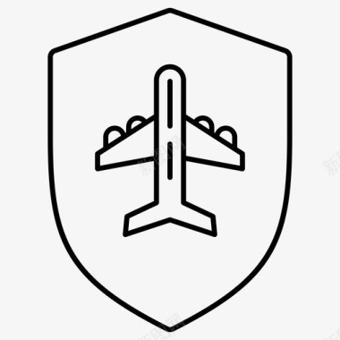 飞机安全飞机模式航空轮廓图标图标