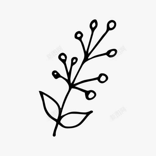 植物树枝涂鸦图标svg_新图网 https://ixintu.com 春天 树枝 植物 涂鸦 自然