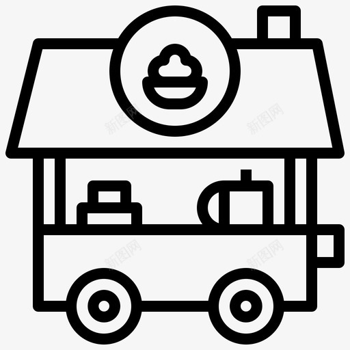 食品车城市元素45线性图标svg_新图网 https://ixintu.com 城市元素45 线性 食品车