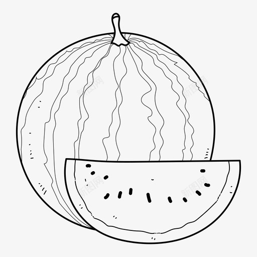 西瓜食物水果图标svg_新图网 https://ixintu.com 夏天 水果 西瓜 食物