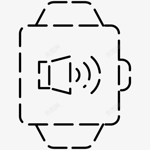 声音音频智能手表图标svg_新图网 https://ixintu.com 图标 声音 手表 智能 虚线 音量 音频