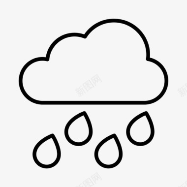 下雨气候天气预报图标图标