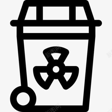 废物核能8线性图标图标