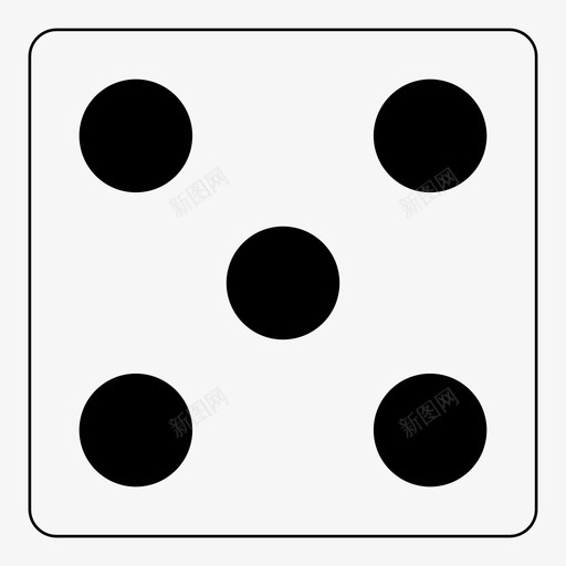 骰子5骰子5图标svg_新图网 https://ixintu.com 射击 游戏 骰子