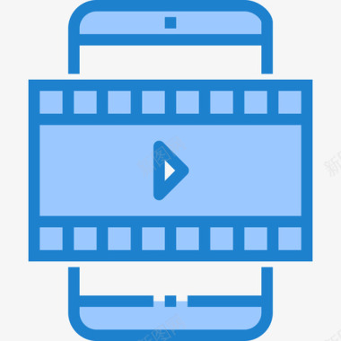 视频智能手机功能6蓝色图标图标