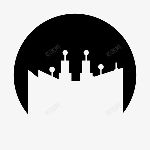 天际线建筑城市图标svg_新图网 https://ixintu.com 城市 城市圈形状 塔 天际线 市中心 建筑