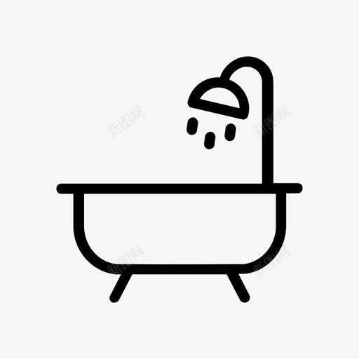 浴缸滴水器淋浴器图标svg_新图网 https://ixintu.com 房地产线字形48像素 水 浴缸 淋浴器 滴水器