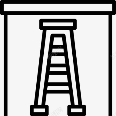 梯子施工工具17直线图标图标