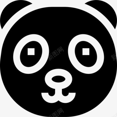 熊猫动物47填充图标图标