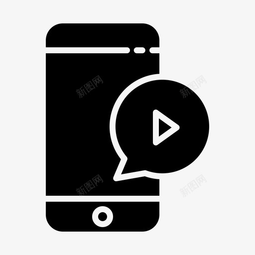 视频移动应用16字形图标svg_新图网 https://ixintu.com 字形 应用 移动 视频