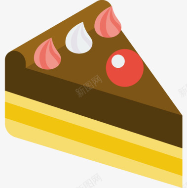 蛋糕片生日100扁平图标图标