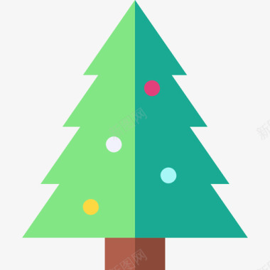 圣诞树事件17扁平图标图标
