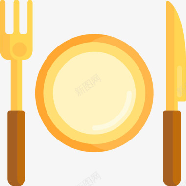 餐具行程203扁平图标图标
