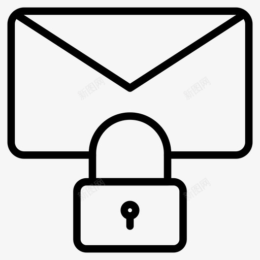 securemail收件箱锁图标svg_新图网 https://ixintu.com 64像素 internet mail secure 专用 安全线 收件箱 标志 标志符 符号 邮件