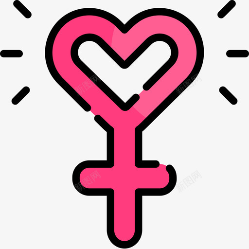 妇女节女权主义14线性色彩图标svg_新图网 https://ixintu.com 女权主义14 妇女节 线性色彩