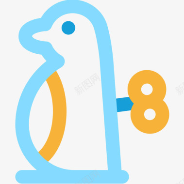 企鹅婴儿淋浴11线性颜色图标图标