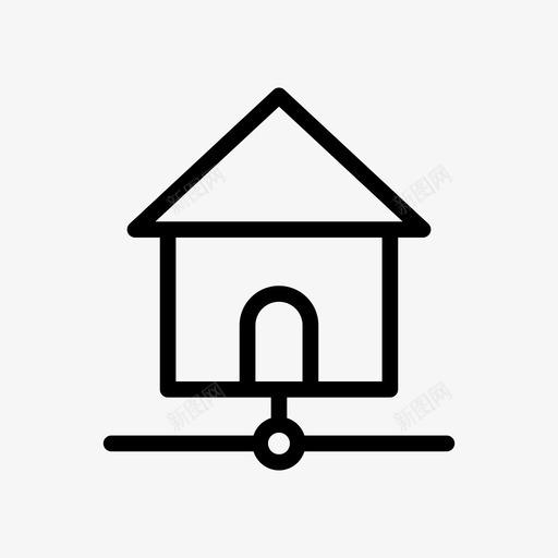 家庭共享连接房屋图标svg_新图网 https://ixintu.com 家庭共享 房屋 网络 网络通信线路和字形图标 连接