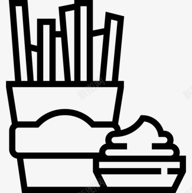 快餐街头食品和食品卡车司机5直系图标图标