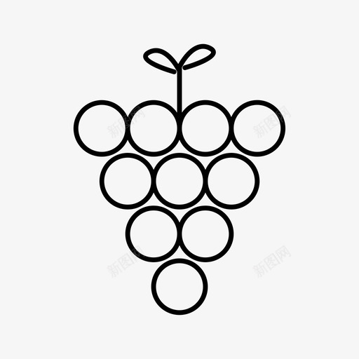葡萄美味水果图标svg_新图网 https://ixintu.com 厨房和食物 水果 美味 营养 葡萄 蔬菜