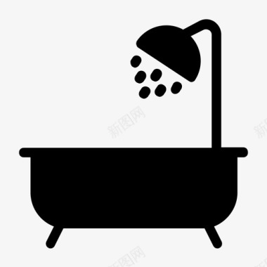 浴缸滴水器淋浴器图标图标
