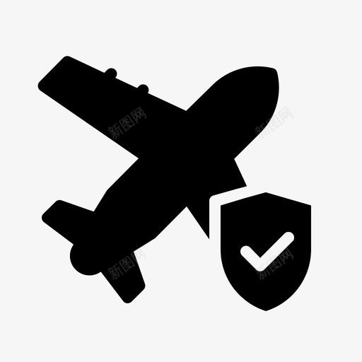 飞行保险保护盾牌图标svg_新图网 https://ixintu.com 保护 保险 旅行 标志 盾牌 飞行