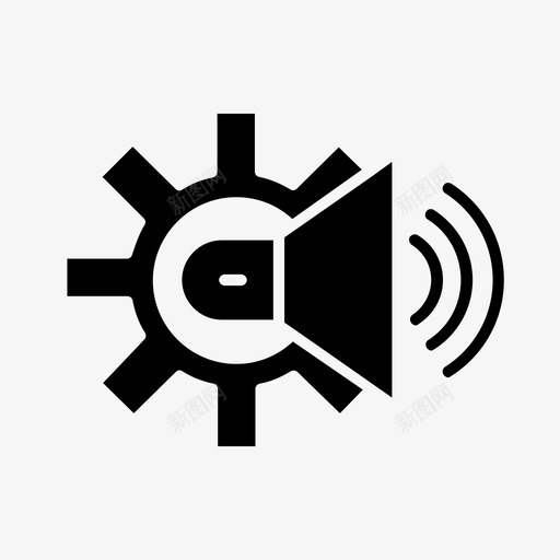 音量设置齿轮选项图标svg_新图网 https://ixintu.com 图示 声音 设置 选项 音量 齿轮