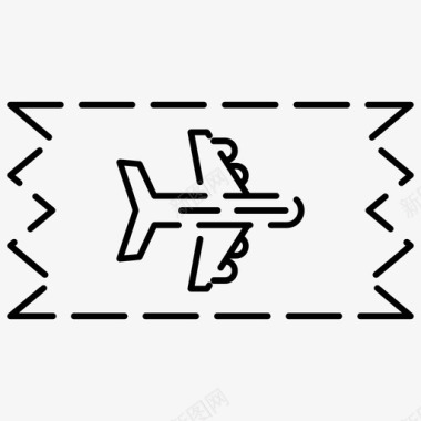 机票航空虚线图标图标
