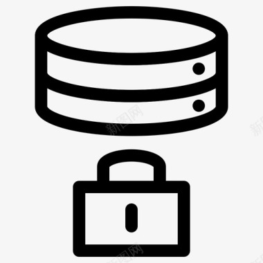 锁定数据库备份服务器图标图标