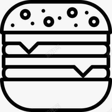 汉堡食品和饮料5直系图标图标