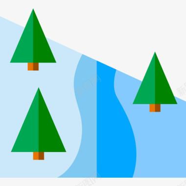 路线冬季运动5平坦图标图标