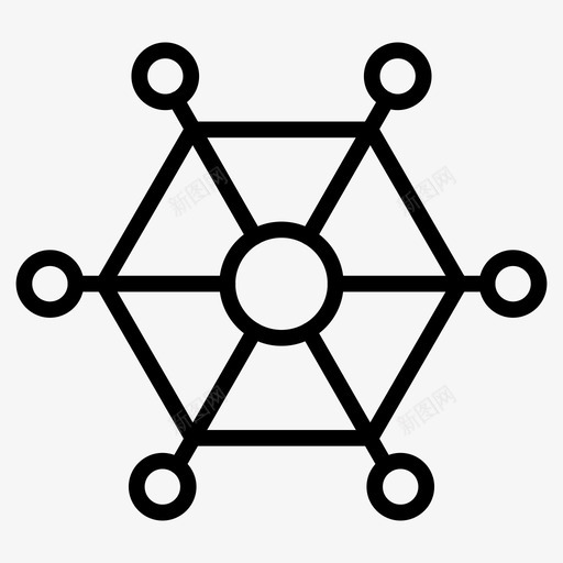 网络连接营销图标svg_新图网 https://ixintu.com 64像素 优化 字形 搜索引擎 社交 网络 营销 连接