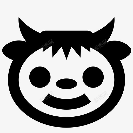 牛动物奶制品图标svg_新图网 https://ixintu.com 农场 动物 奶制品 微笑 牛 表情符号