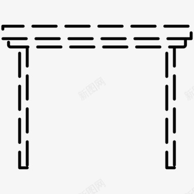 桌子家具家具虚线图标图标
