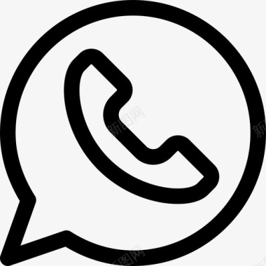Whatsapp社交媒体109线性图标图标