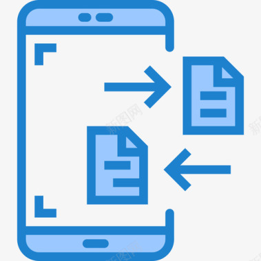 数据智能手机应用程序6蓝色图标图标