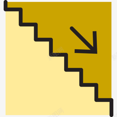 楼梯运输110线性颜色图标图标