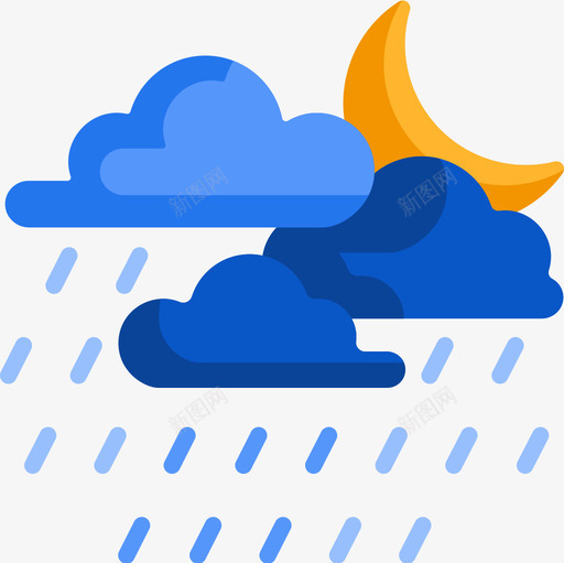 下雨天气196平坦图标svg_新图网 https://ixintu.com 下雨 天气 平坦