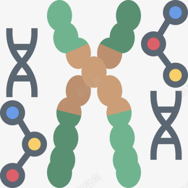 Dna遗传学和生物工程2平面图图标图标